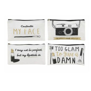 Large Canvas Make Up Bag with choice of slogans