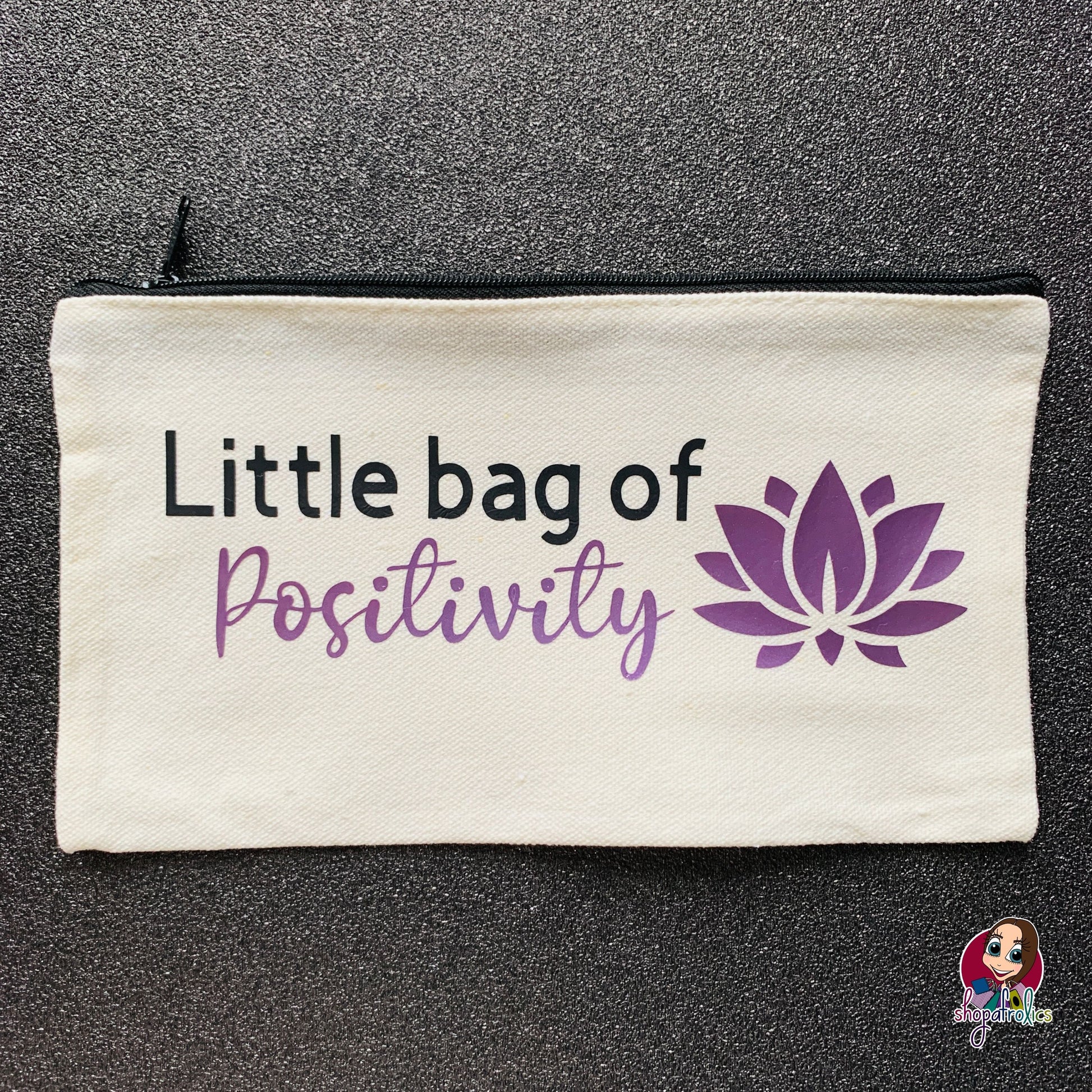 Little bag of positivity cosmetic bag