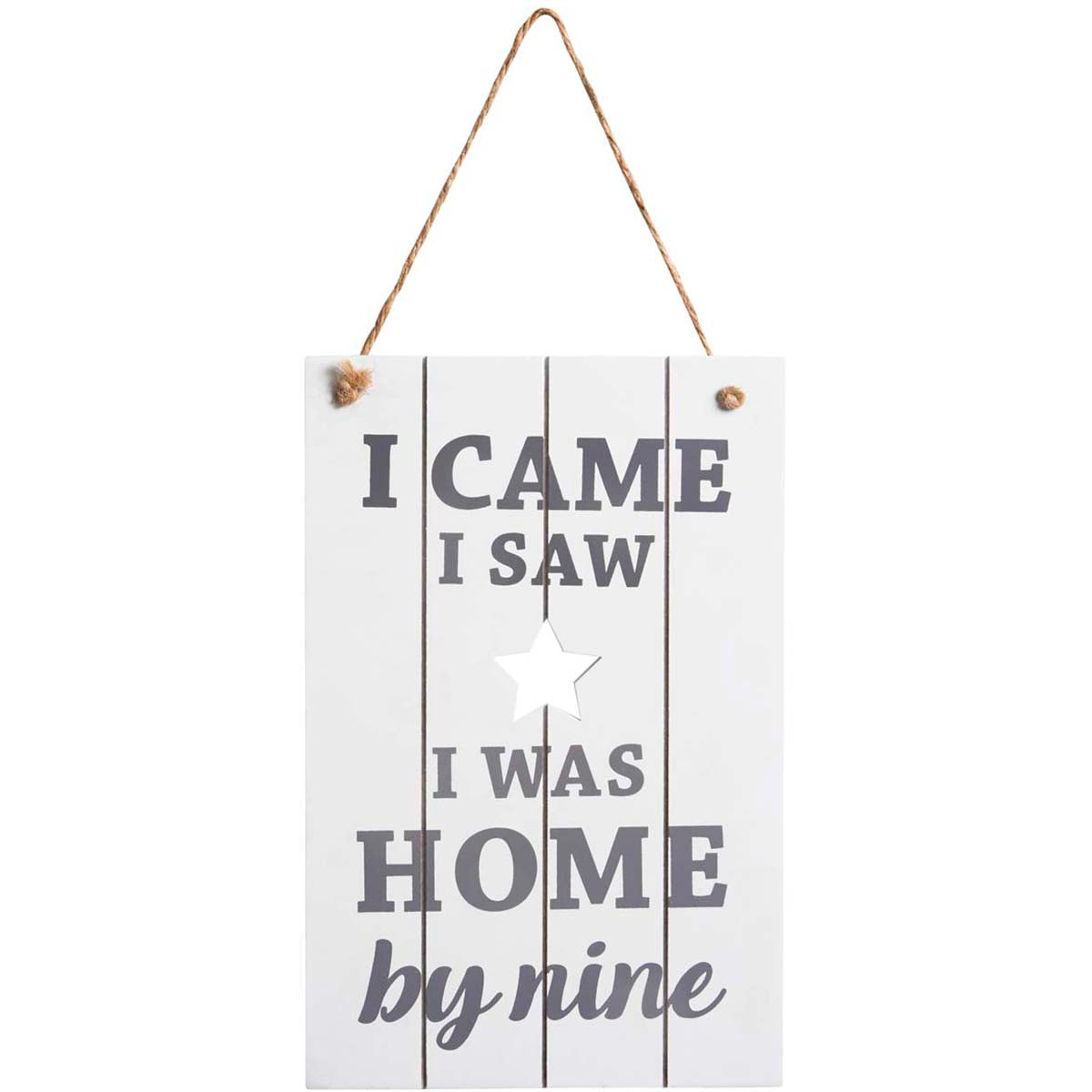 I Came, I Saw, I was Home by nine hanging sign