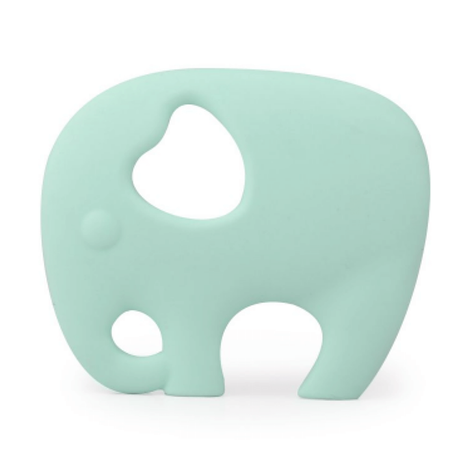 Mint pale green elephant silicone teething toy