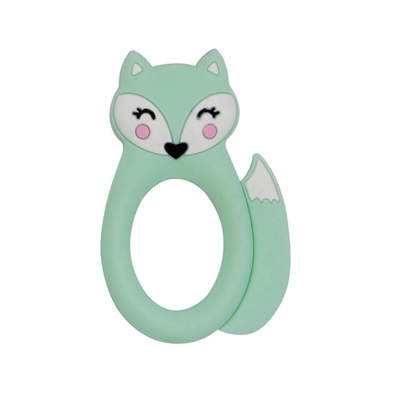 Green fox silicone teether