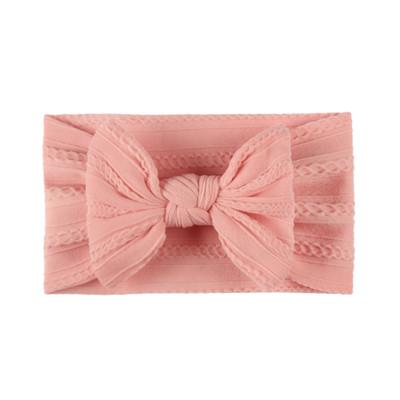 Baby pink soft and stretchy cable knit baby boy headband