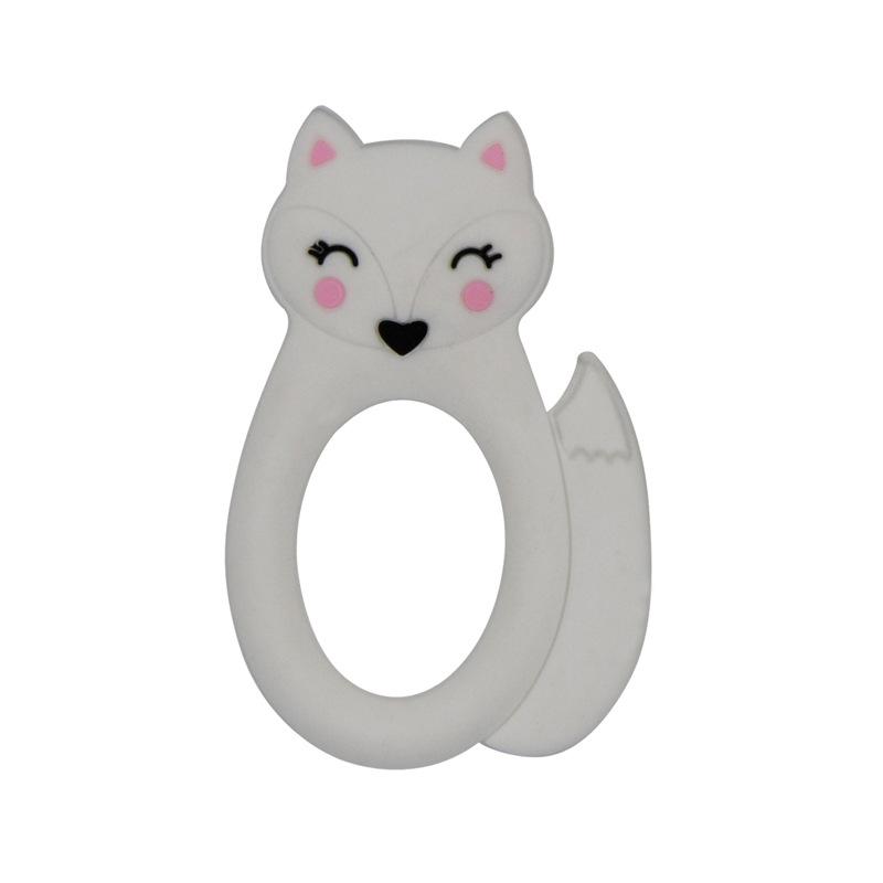 White fox silicone teether