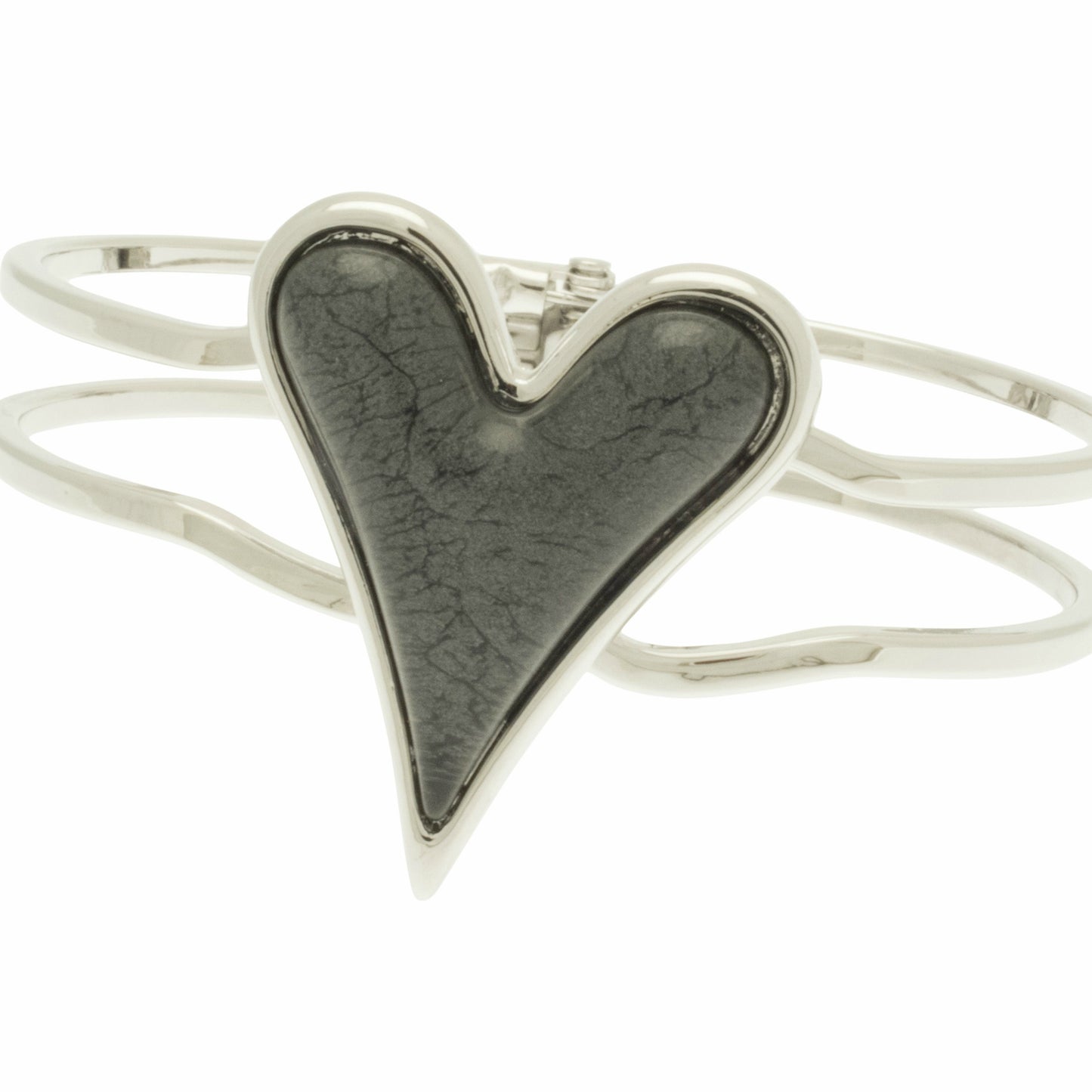 Grey Resin Heart Bracelet