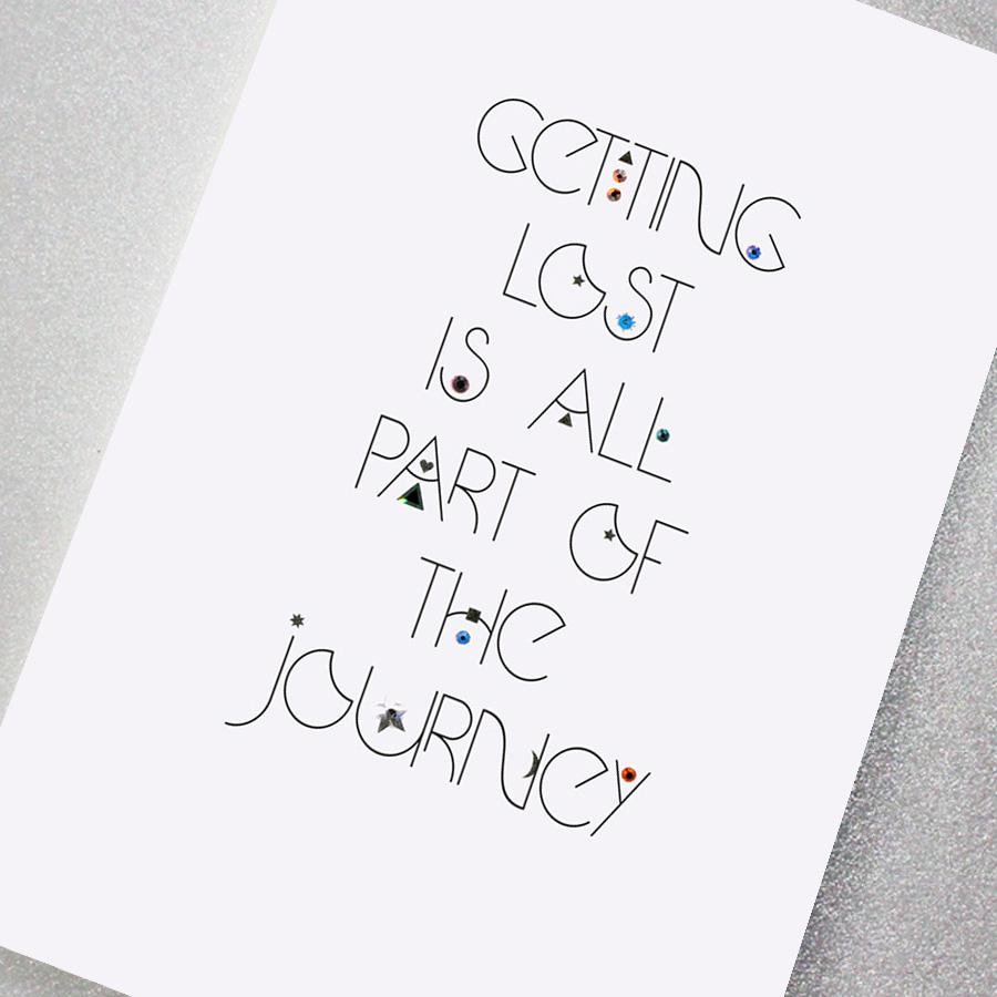 Getting Lost is Part of the Journey Swarovski greeting card